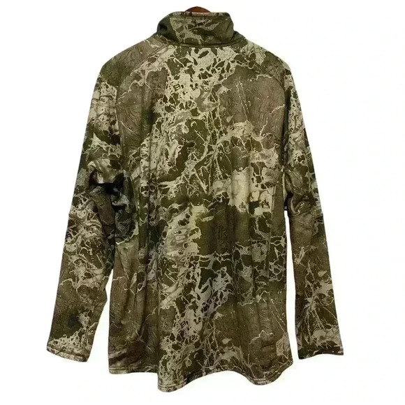 Realtree Jacket Mens XL Green Camoflauge Stretch Knit 1/4 Zip Outdoors ActiveNWT - Picture 2 of 12